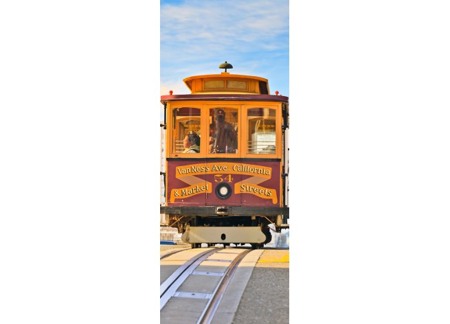 Наклейка на дверь Трамвай в Сан-Франциско
